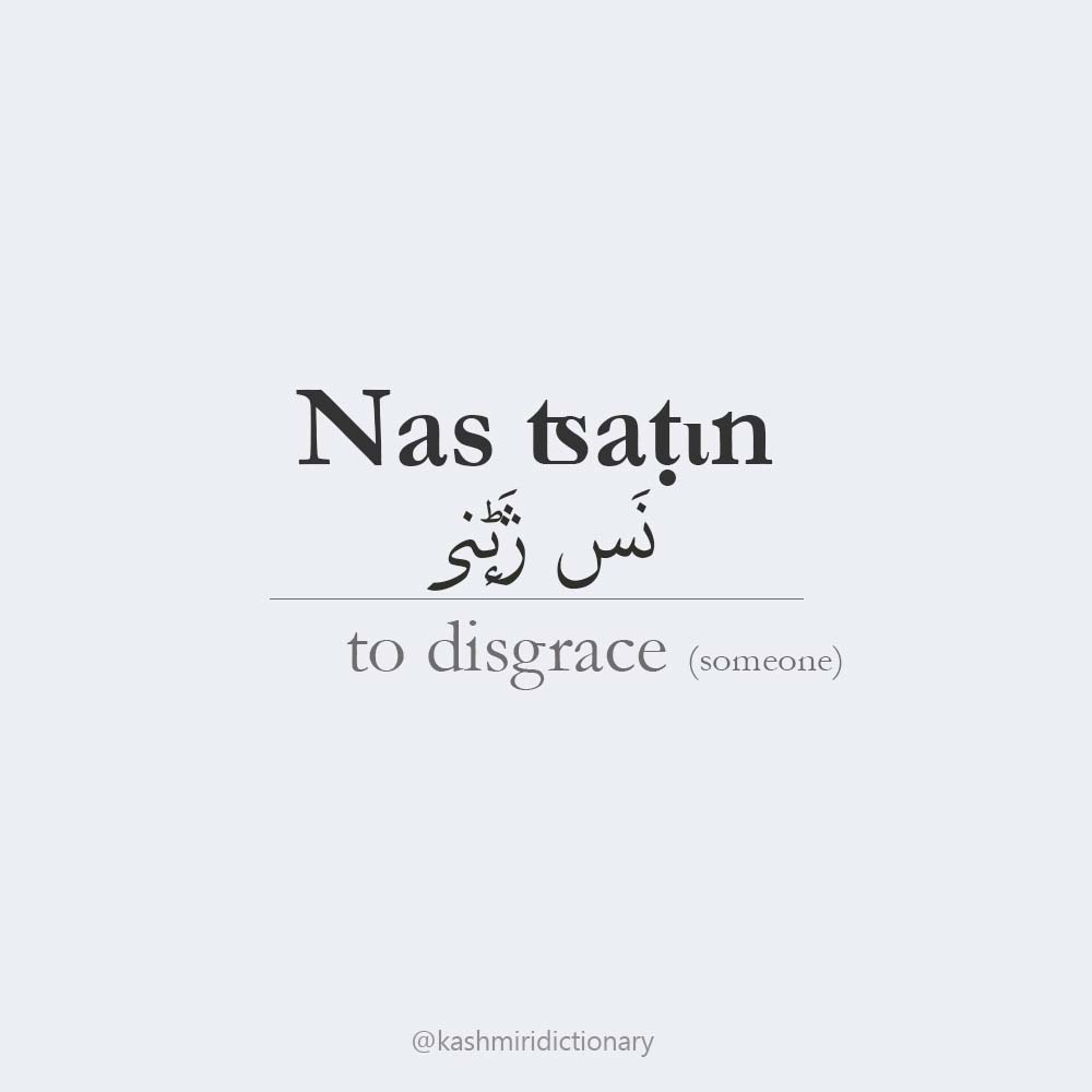 nad tsatin - to disgrace, to insult